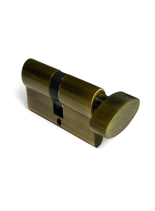Moksh Plus Brass Cylinder Lock 70mm with 6 pin Mechanism for Mortise Handle Lock Fittings with 5 Brass Ultra Keys for Wooden Door (Pack of 1 Pcs., Antique) - Image 3